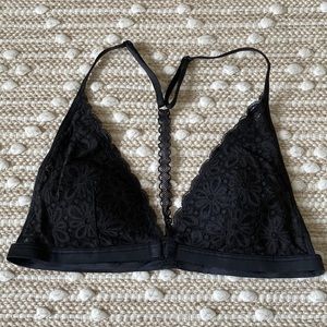 Victoria’s Secret Floral Lace Bralette Bra Med Black